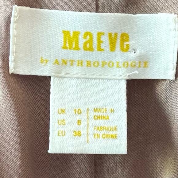 MAEVE Tan & Black Cropped Faux Leather Blazer Jacket Size 6 Medium - Picture 7 of 7